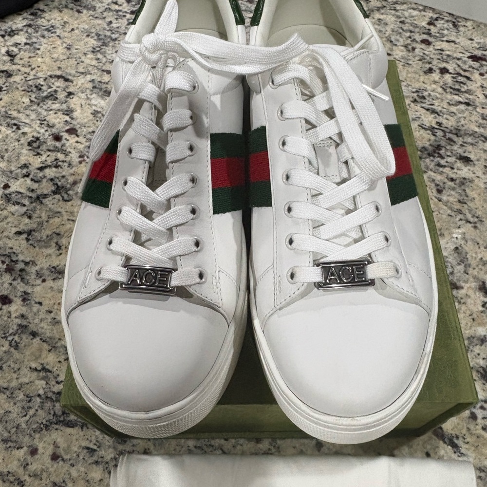 Ace Web Mixed Leather Sneakers